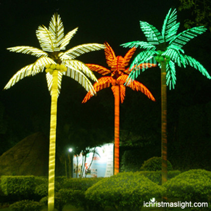 Lit palm tree outdoor decor made in China