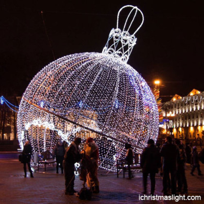 Outside LED lighted large Christmas balls