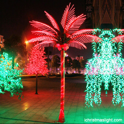 Holiday decorative red palm tree light