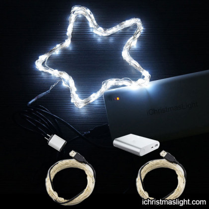 USB operated copper wire LED string lights