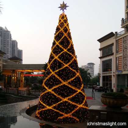 Themed christmas trees with gold led lights