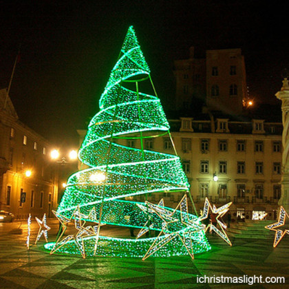 Christmas outdoor led spiral christmas trees