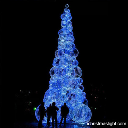 Christmas theme blue lighted christmas tree