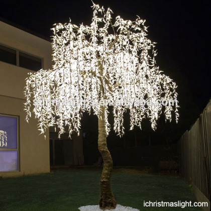 Artificial white LED light up willow trees