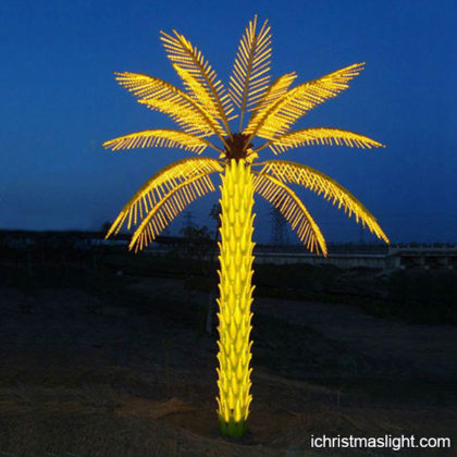 Outdoor LED yellow christmas palm trees