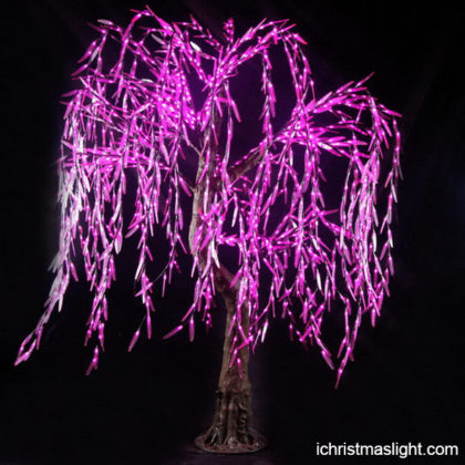 Purple led lights artificial LED willow trees