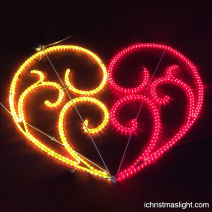 Rope motif light heart LED lights for decoration