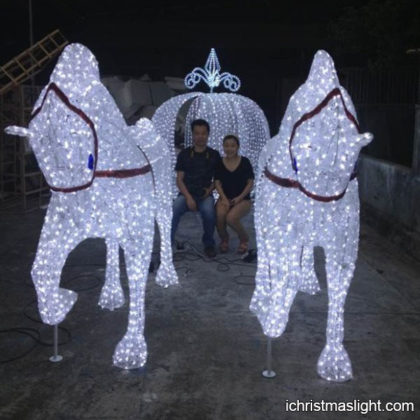 Outdoor Cinderella carriage LED figures