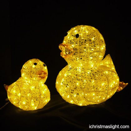LED yellow duck decoration lights for garden