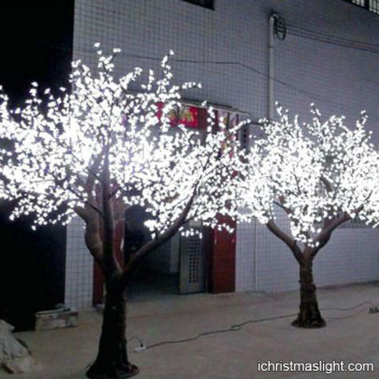 Outdoor white cherry blossom LED trees