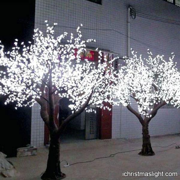 Outdoor White Cherry Blossom Led Trees, Outdoor Led Light Cherry Blossom Tree White