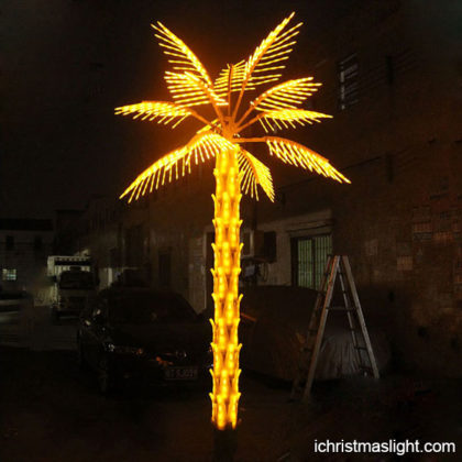 Yellow LED light palm tree christmas tree