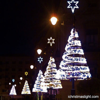 Spiral LED tree street Christmas lights