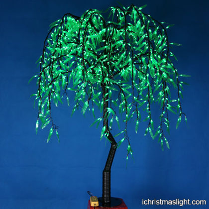 Iron trunk green LED weeping willow lights