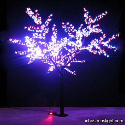 Outdoor lighted cherry blossom trees