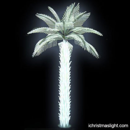White LED lighted palm trees for outdoors