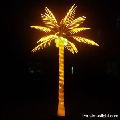 Outdoor artificial palm trees with lights