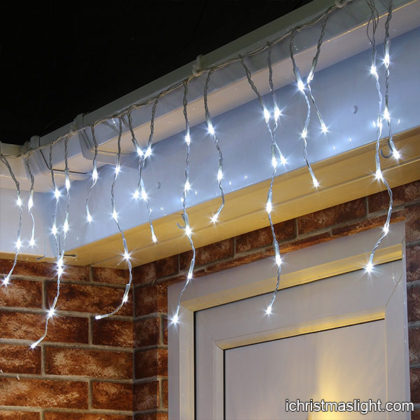 Cool white icicle lights for outdoor decor