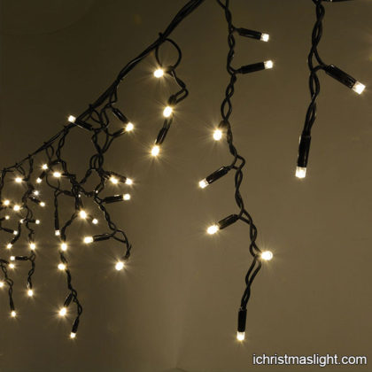 Black wire LED icicle Christmas lights
