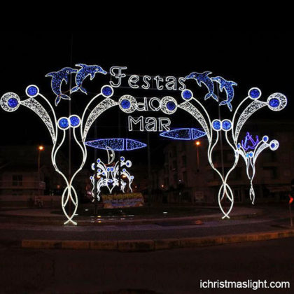 Blue light decoration for sea festival