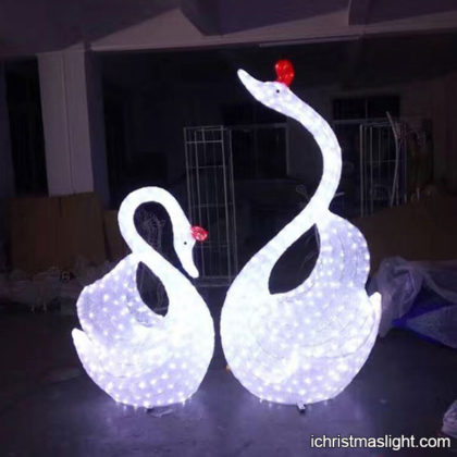 White acrylic LED lighted Christmas swans
