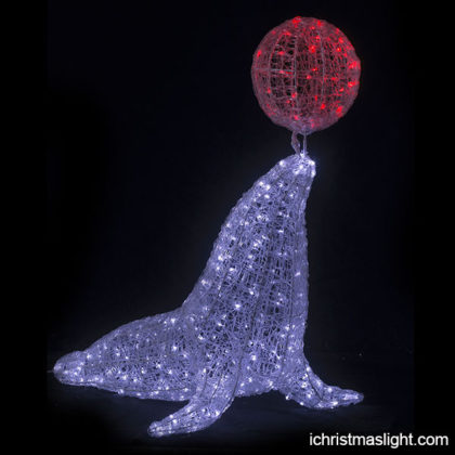 Christmas lighted sea lion lawn ornaments