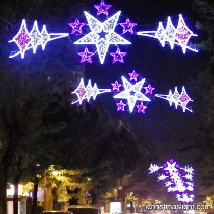 Street large outdoor lighted Christmas star