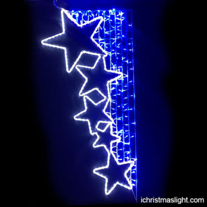 Outdoor lighted star decoration for street