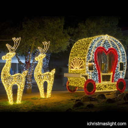 Christmas LED lighted reindeer and sleigh