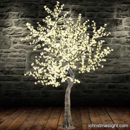 Artificial cherry blossom tree with lights