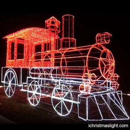 Train Christmas lights outdoor park decor