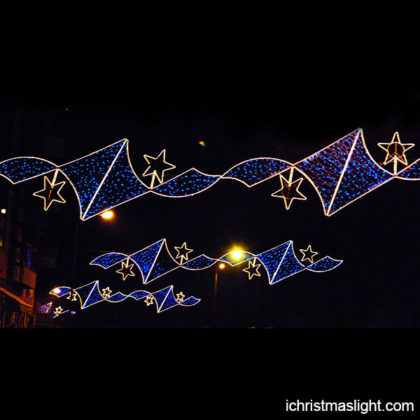 Blue light star Christmas street ornaments
