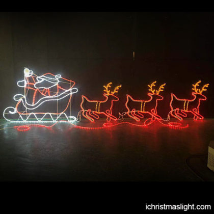 Christmas yard light Santa reindeer sleigh