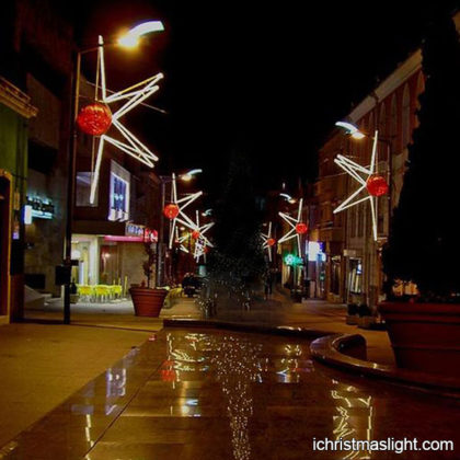 Outdoor star decoration for street poles