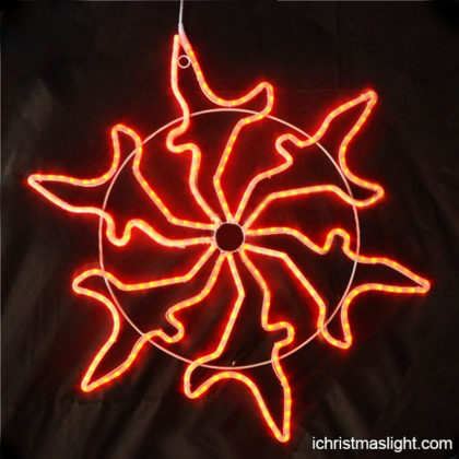 Red snowflake Christmas light decoration
