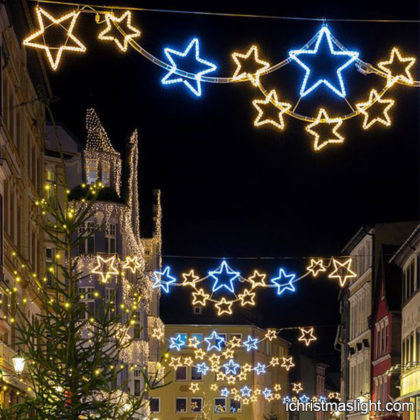 Hanging star Christmas lights for street