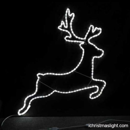 Simple white LED rope light reindeer