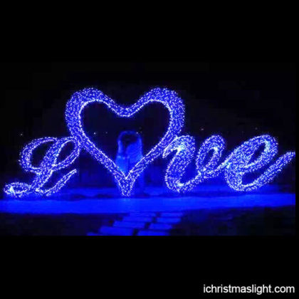 Outdoor large decorative blue light love