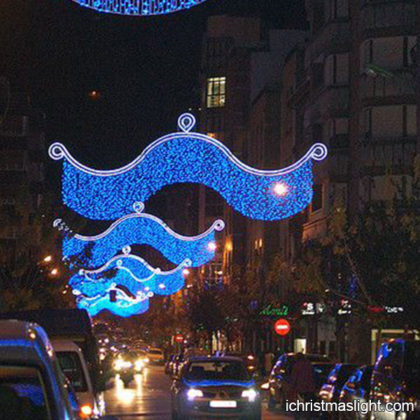 Christmas decorative blue street lights
