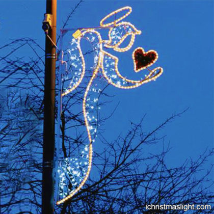 Outdoor lighted angel for street decoration