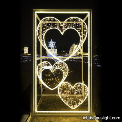 Holiday decorative warm white light hearts