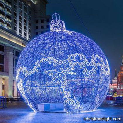 Large outdoor lighted Christmas balls