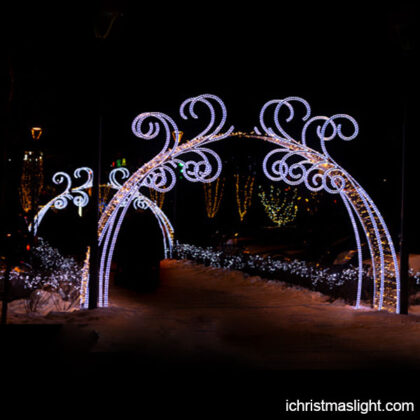 Outdoor Christmas arch with LED lights