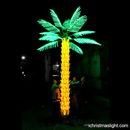 Outdoor pre lit artificial palm trees