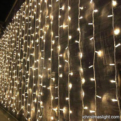 Outdoor decorative warm white curtain lights