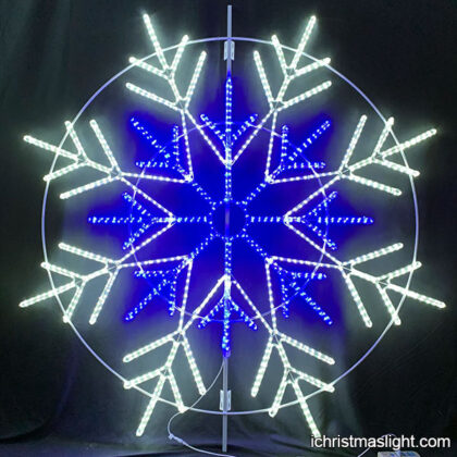 White and blue color big snowflake lights
