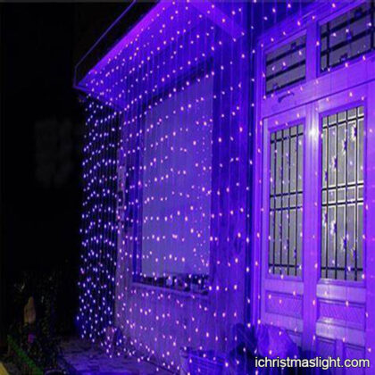 Outdoor decorative purple curtain lights
