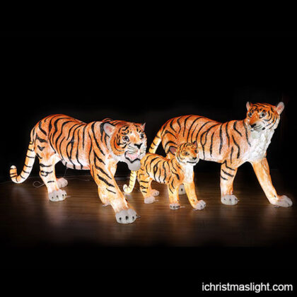 Outdoor decorative FRP light tiger statues