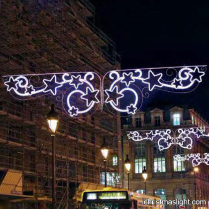 Christmas street white star decorations