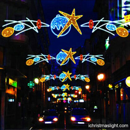 Outdoor street colored Christmas lights